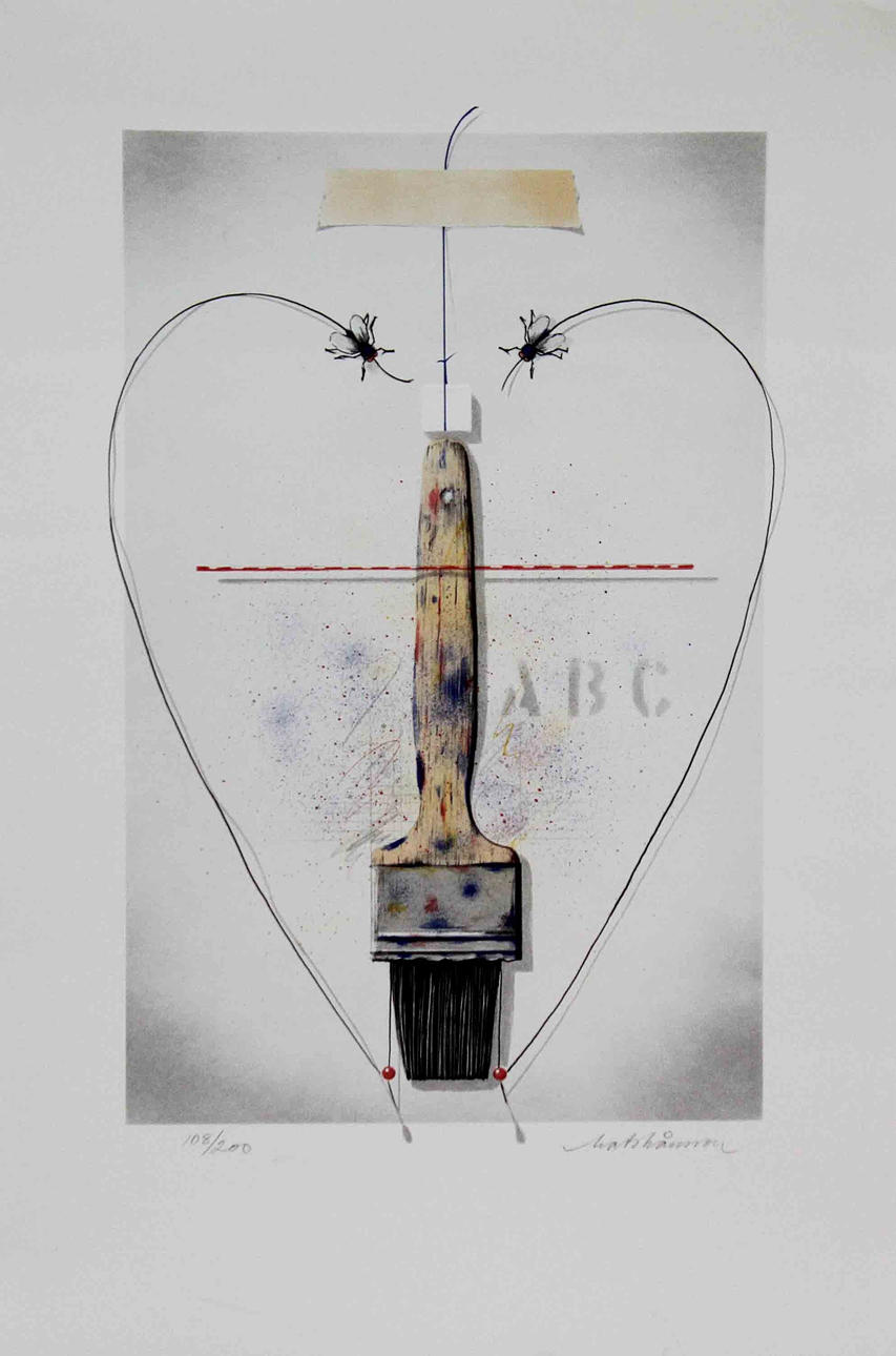 Parti konst. Färglitografi och etsning (4). Signerade och osignerad. Bl.a Gösta Werner och Gösta Lindqvist.
