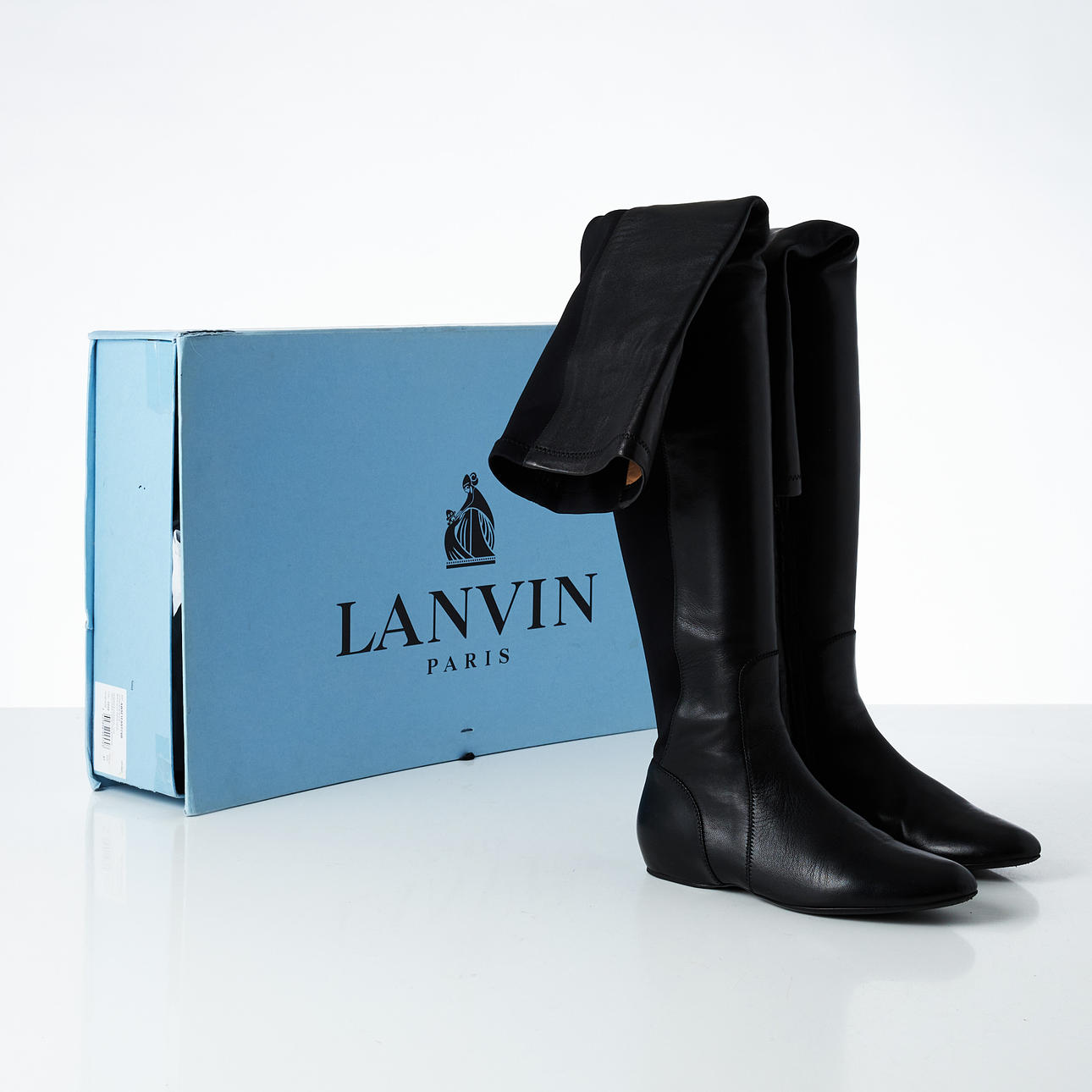 LANVIN 2010 ARCHIVE LEATHER BOOTS BLACK Women