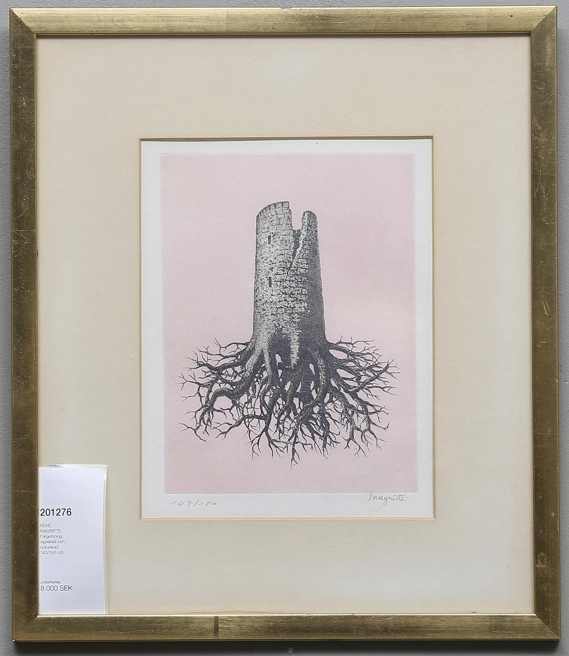 RENÉ MAGRITTE. Färgetsning, signerad och numrerad 143/150.