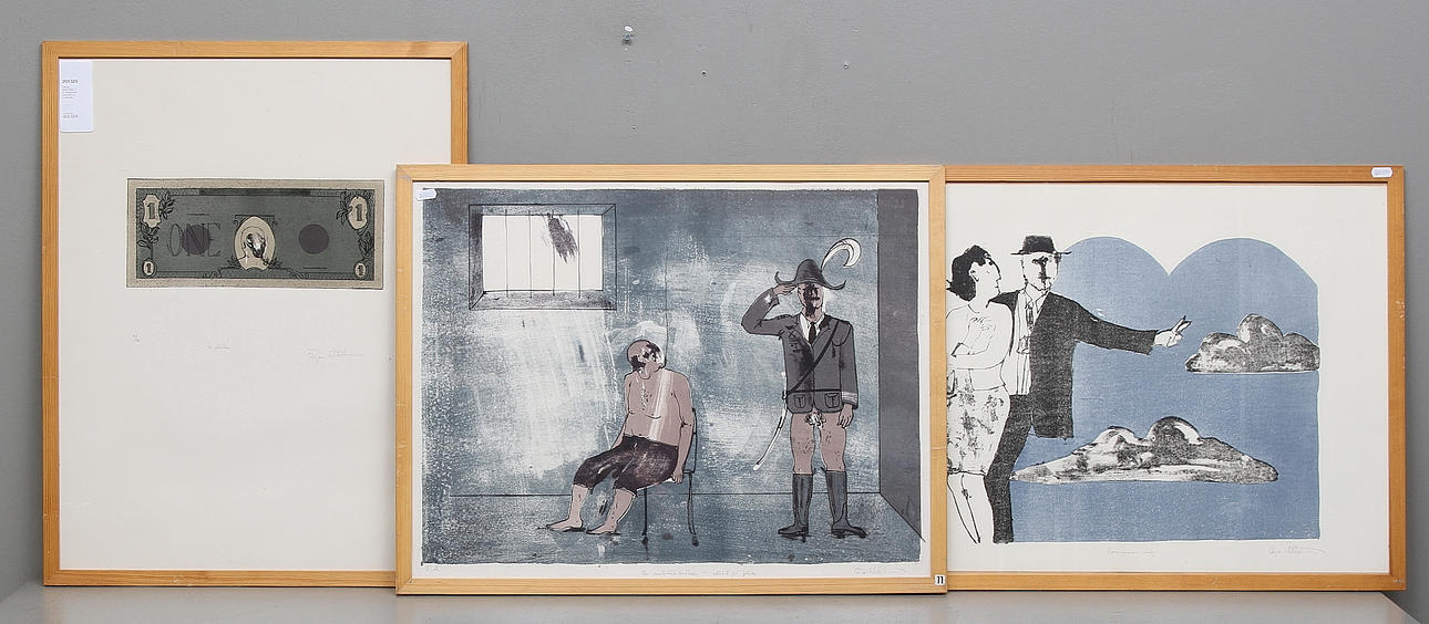 ÖRJAN WIKSTRÖM. 3 st, färglitografier, signerade och numrerade.