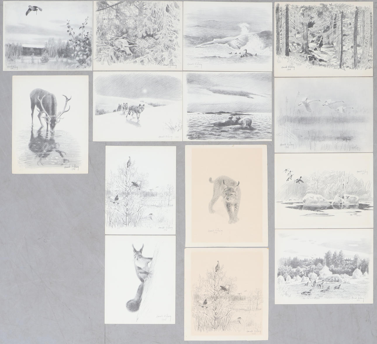 HARALD WIBERG. Tryck, 14 st.