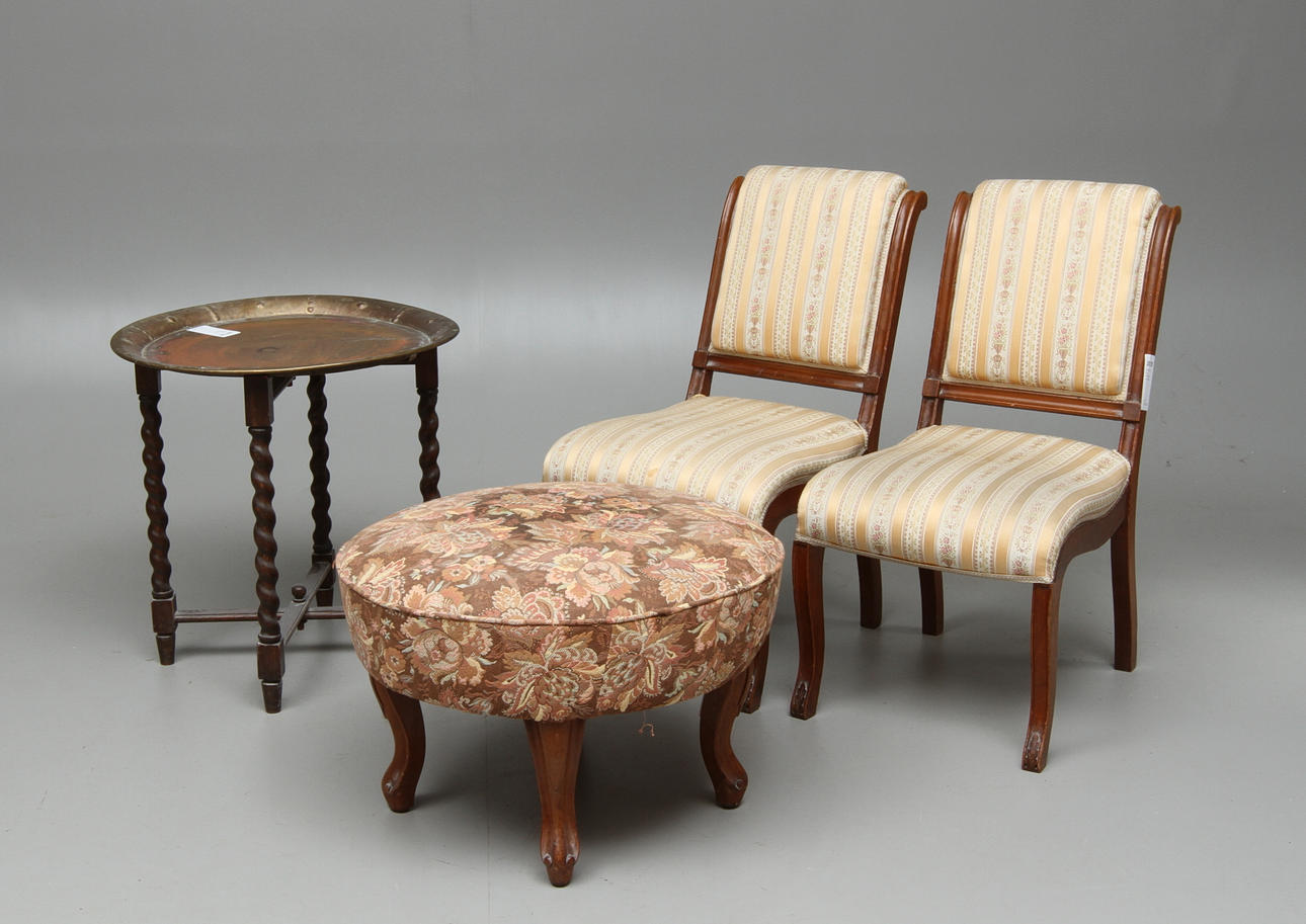 STOLAR, 2 st, PALL, RÖKBORD, 18/1900-tal.