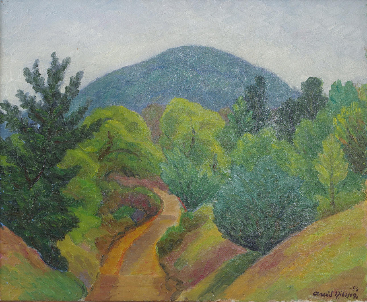 ARVID NILSSON. Landskap, olja på duk, signerad -56.