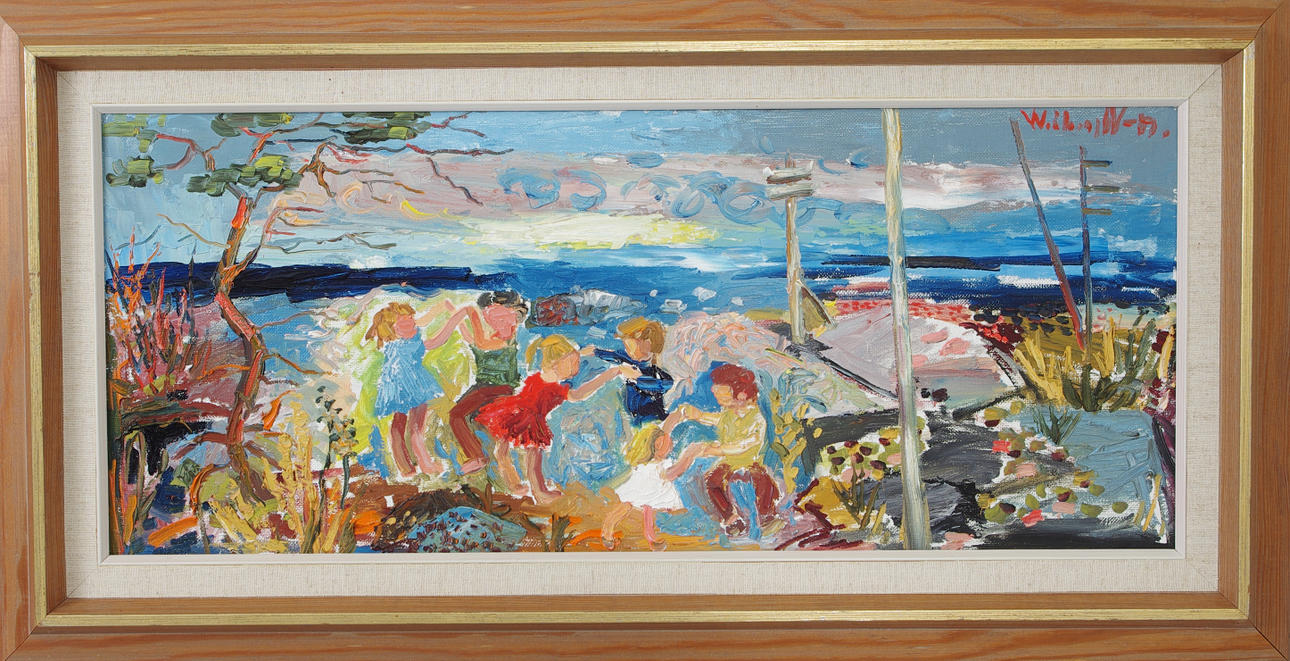 WALBORG NORRMAN. Sommardans i skärgården, olja på duk, signerad Walborg N-n.