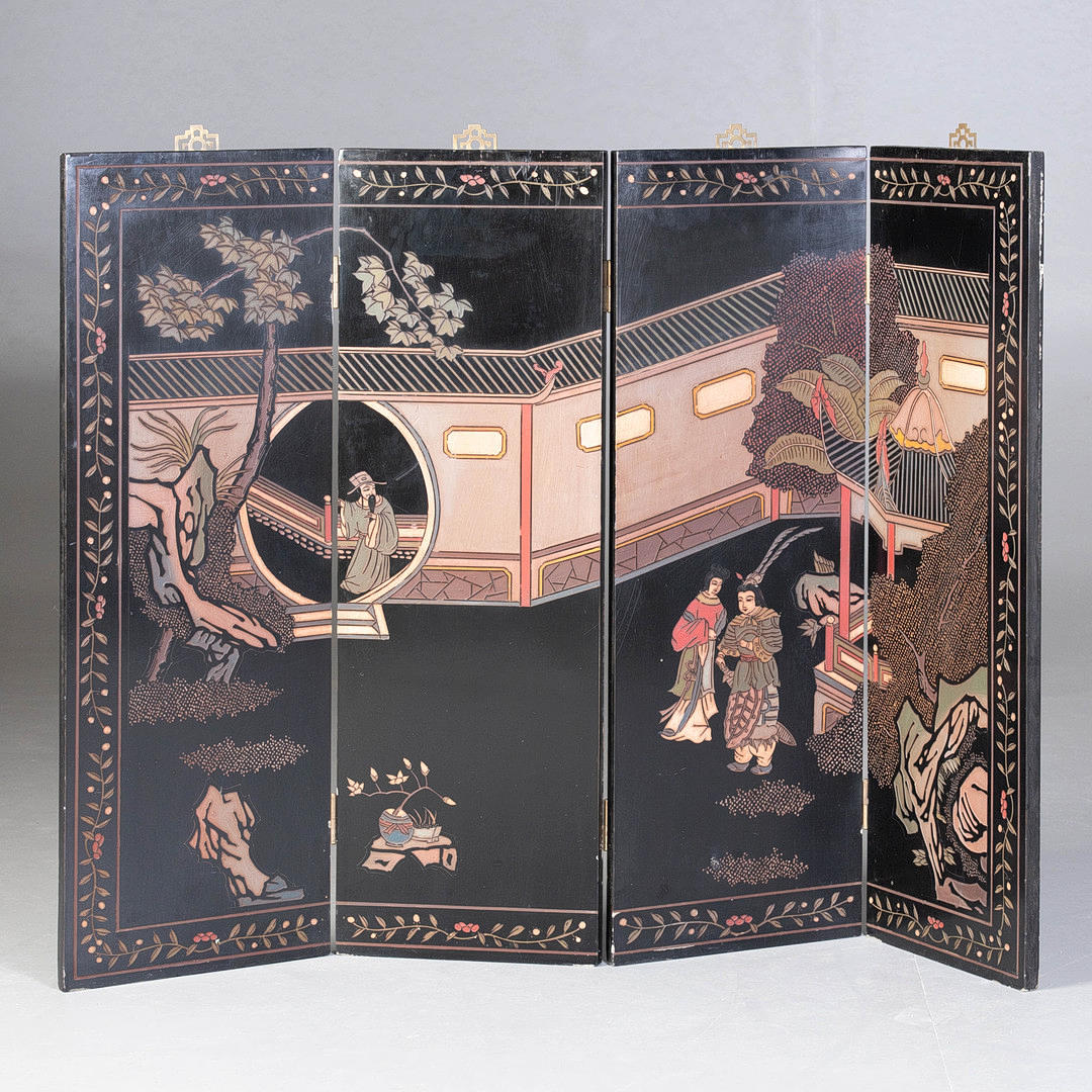 Kinesisk stil vikbar vägg/skärm 2:a 1900-talets hälft.
