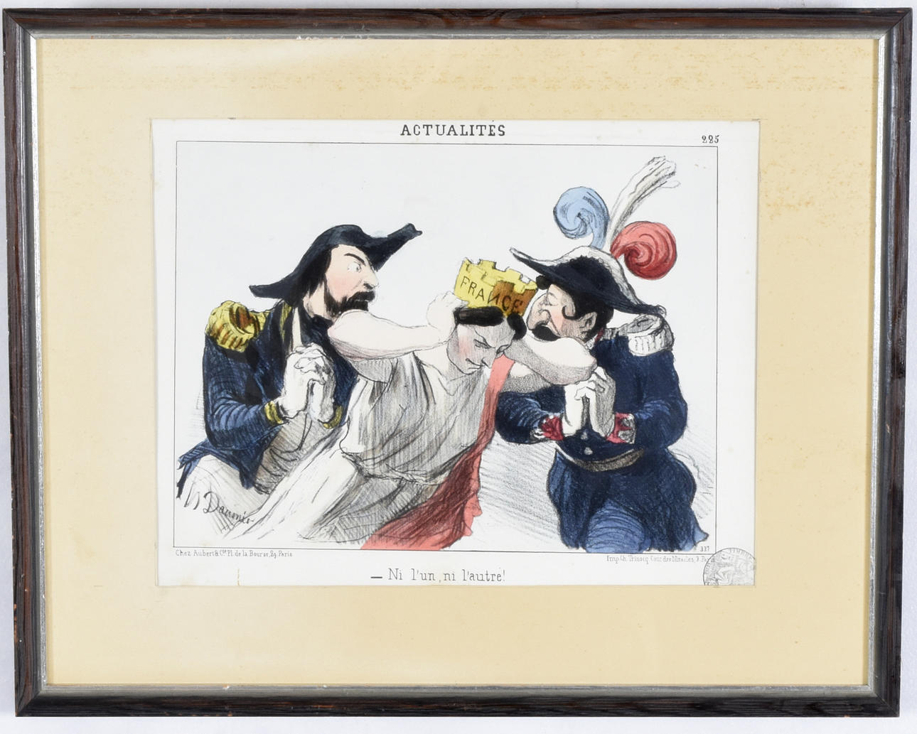 HONORÉ DAUMIER. litografía en color.