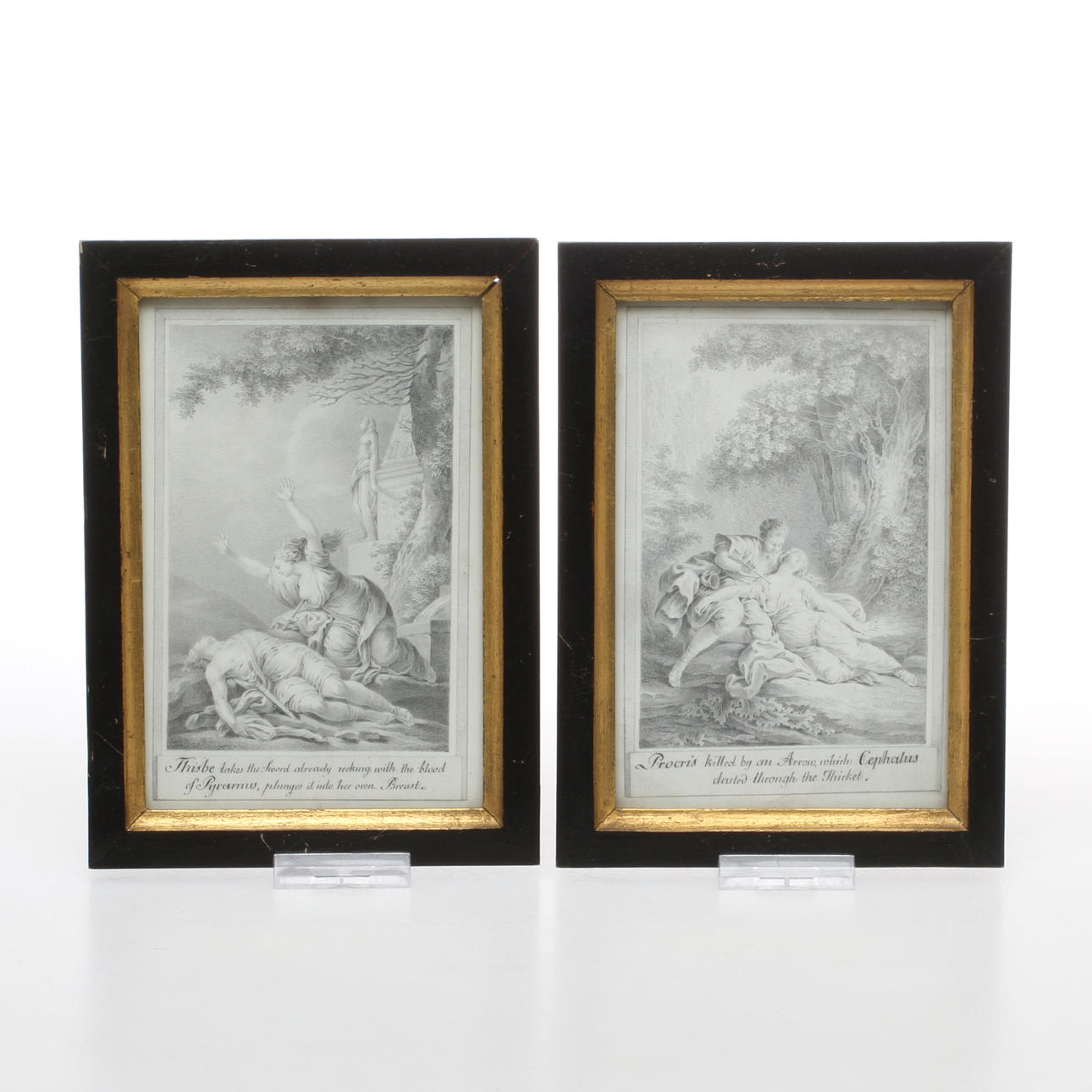 TECKNINGAR, 2 st, mytologiska motiv, efter Charles Monnet, William Walker.