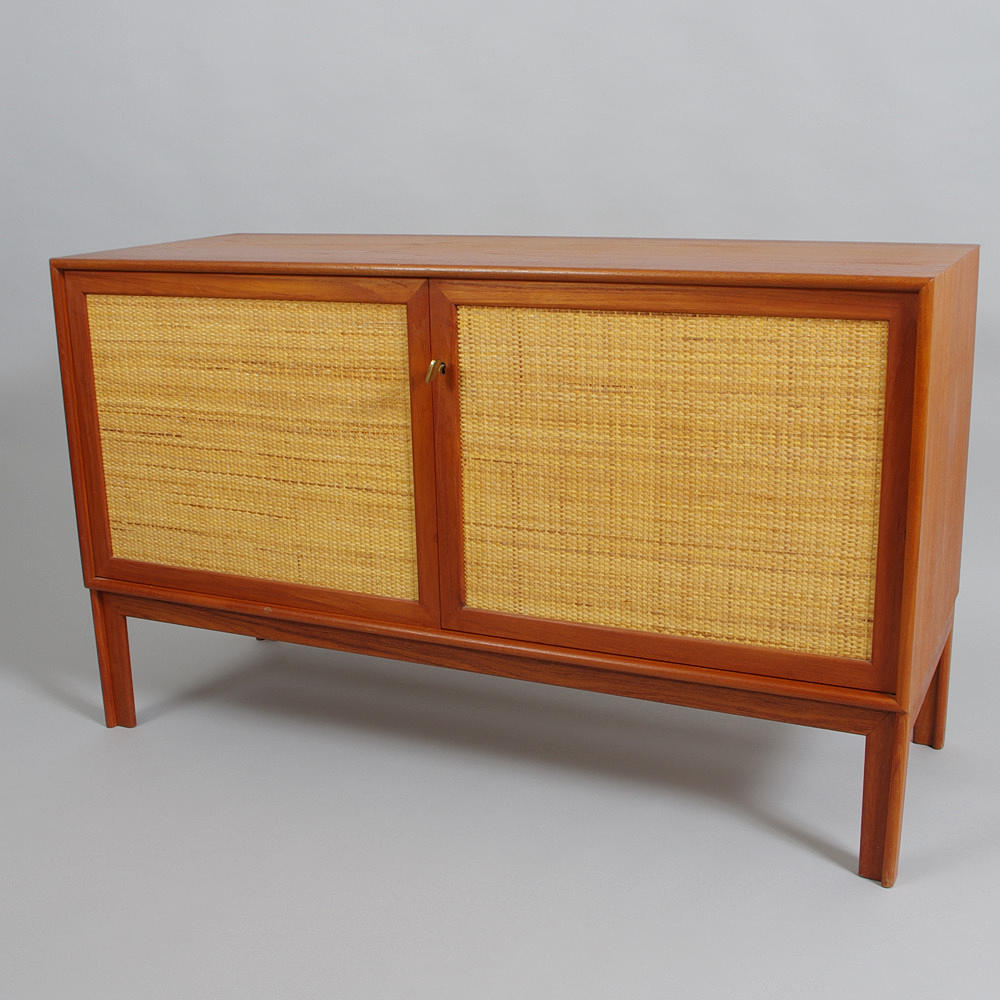 SIDEBOARD, teak med flätade framsida, Alf Svensson, Bjästa Snickerifrabrik.