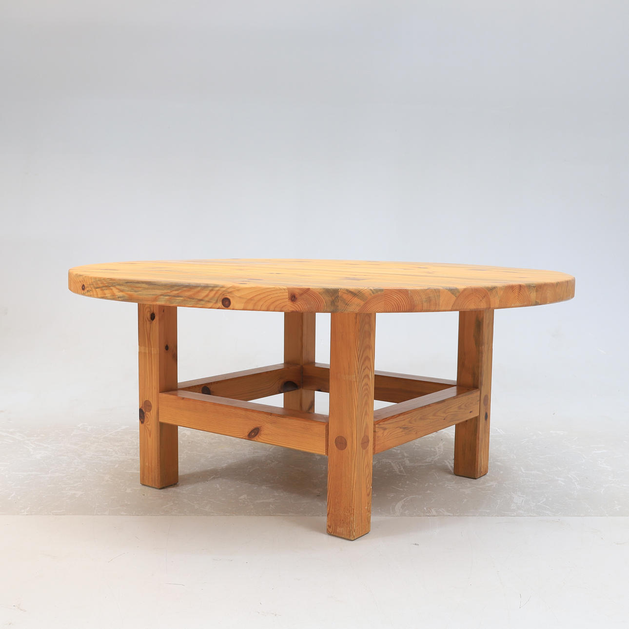 SVEN LARSSON. Dining table, pine, 1970s.