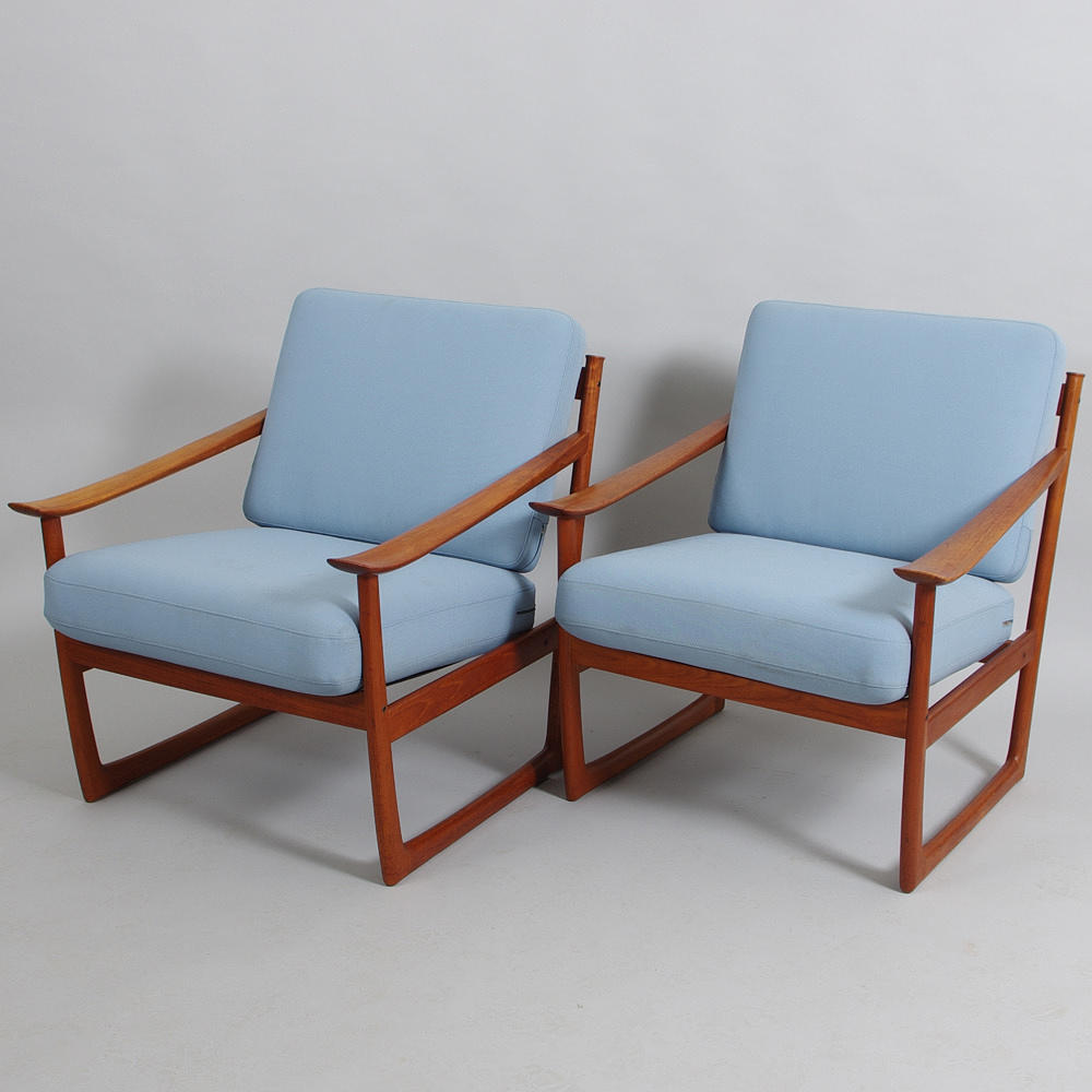 FÅTÖLJER, "Slädes-stolen", Peter Hvidt & Orla Nielsen för France & Son, Danmark.