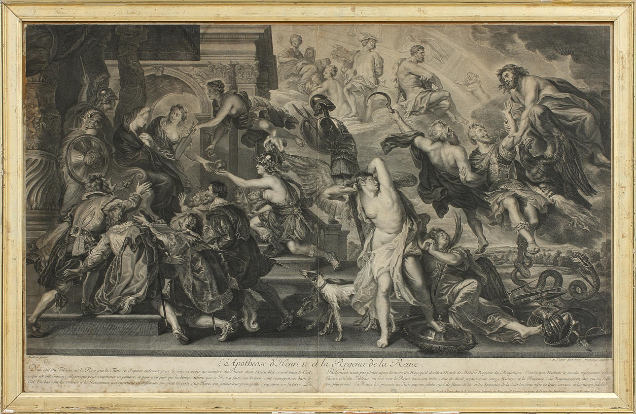 J.M NATTIER, efter rubens, kopparstick, 1800-tal.