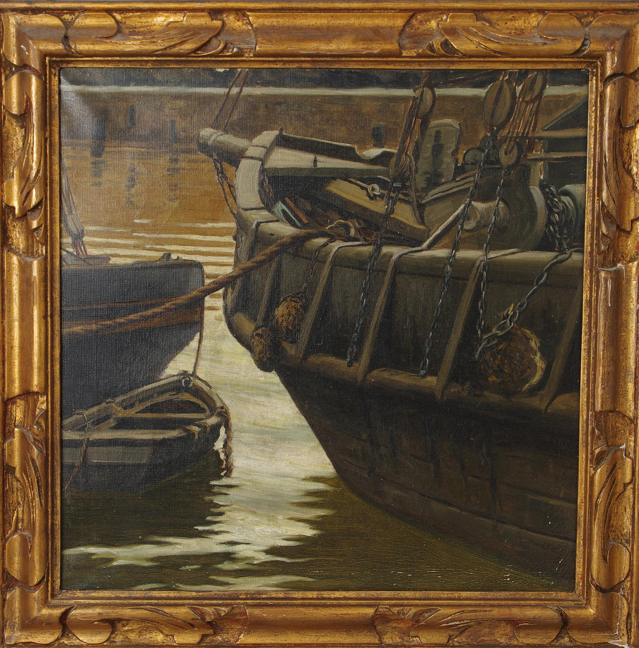 MARIANO FELEZ. Hamnmotiv, olja på duk, signerad 1922.