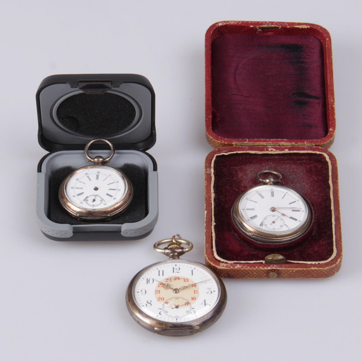 FICKUR, 3 st. silver, delvis Longines.