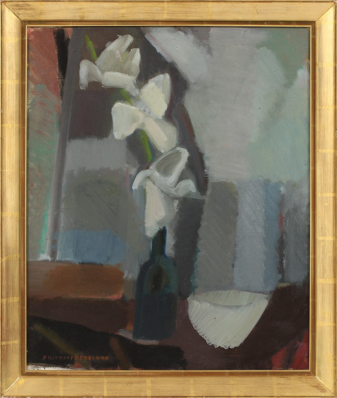 FRITHIOF BERGLUND. Stilleben, olja på duk, signerad.