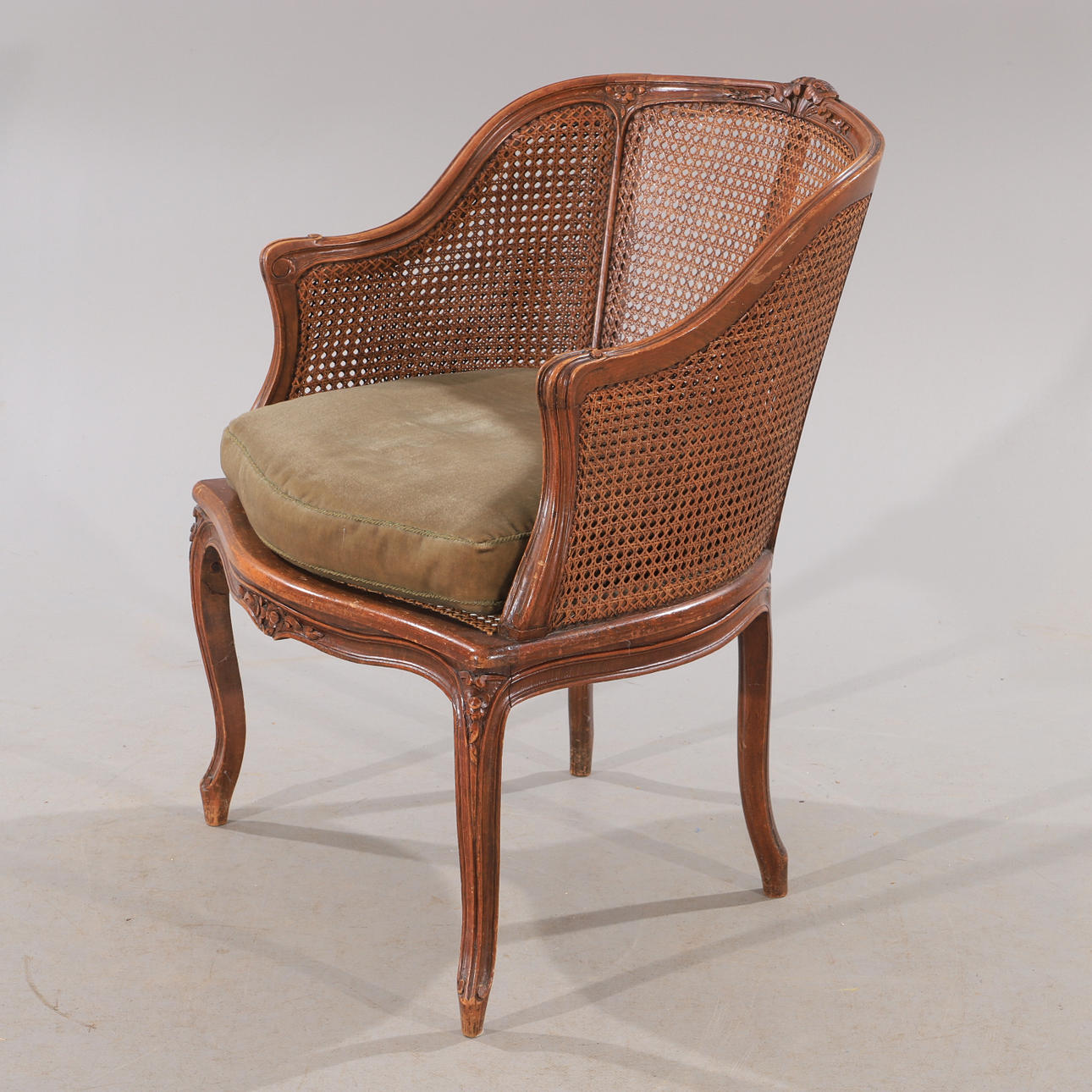 SILLÓN, nogal/malla, estilo rococó.