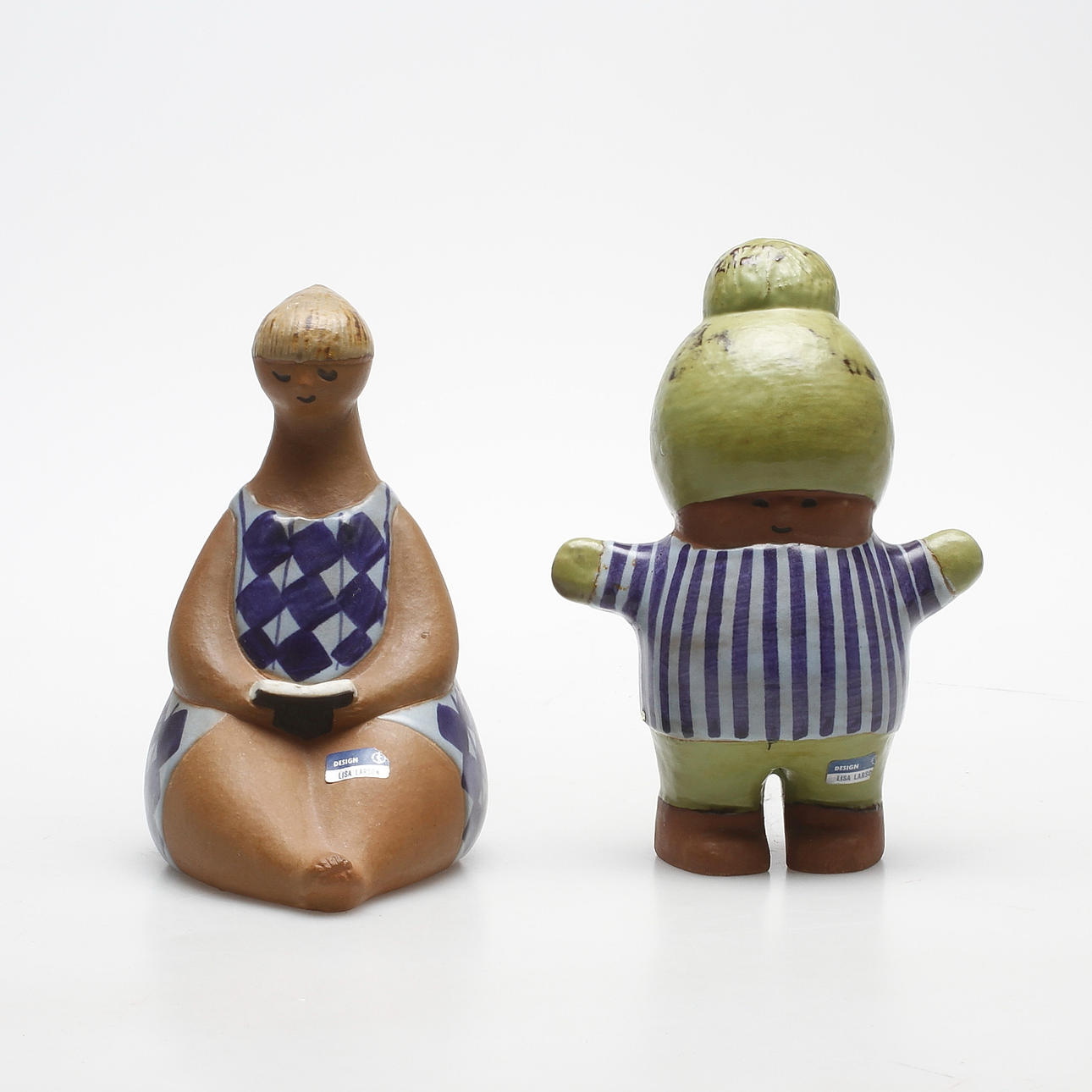 FIGURINER, stengods, "Amalia" och "Kalle" Lisa Larson, Gustavsberg.