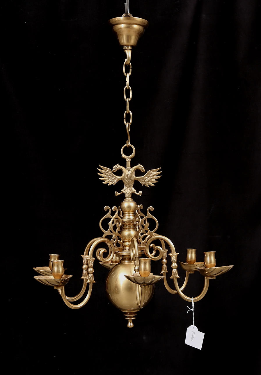 LJUSKRONA, barockstil, V.Fong Gelbgjuteri, Grenna.