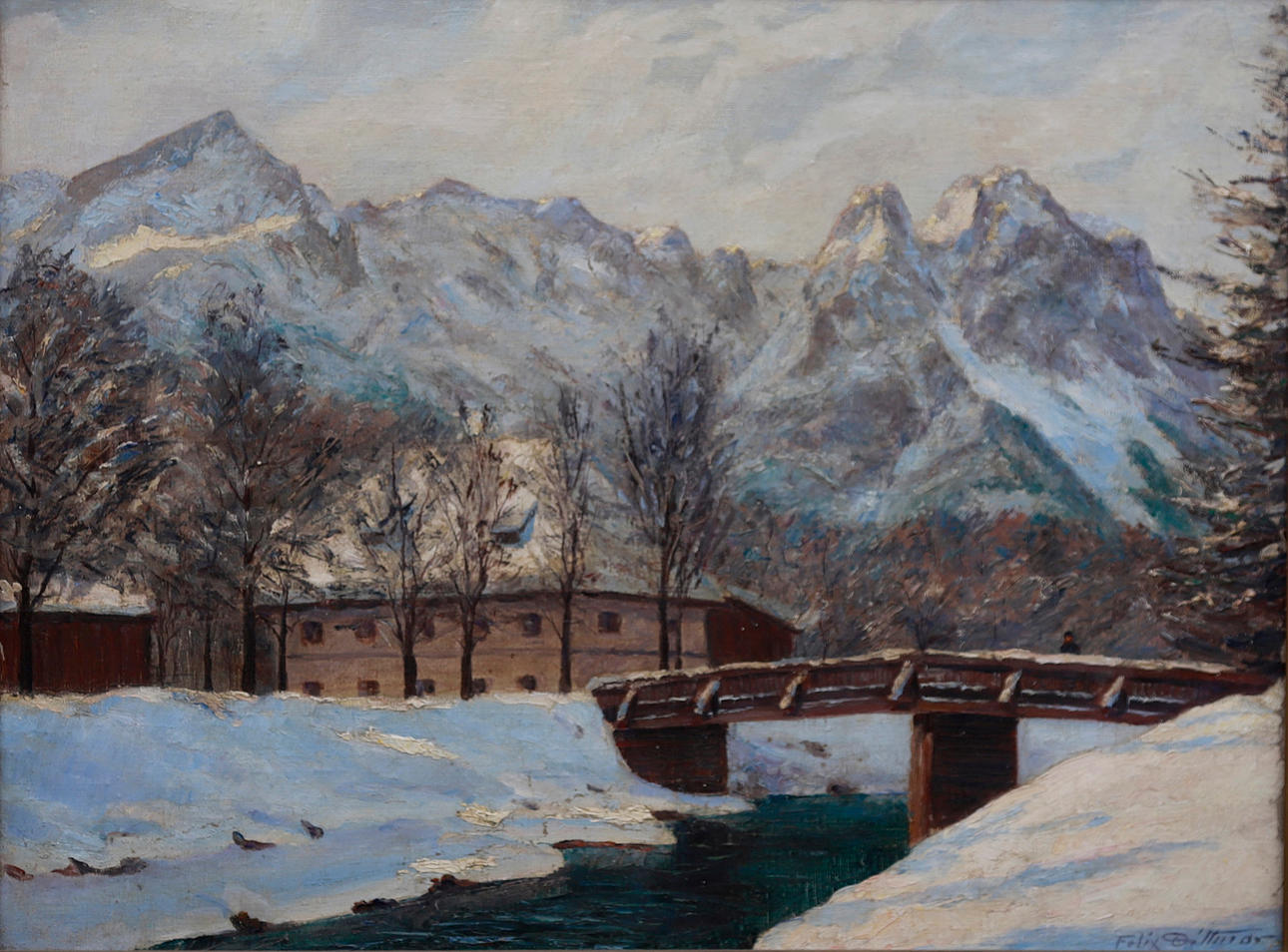 FÉLIX DITTMAR. Snowy landscape.