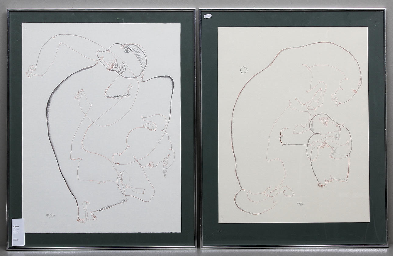 VLADIMIR GALATSKY. 2 st, Blandteknik, signerade och daterade 76-77.