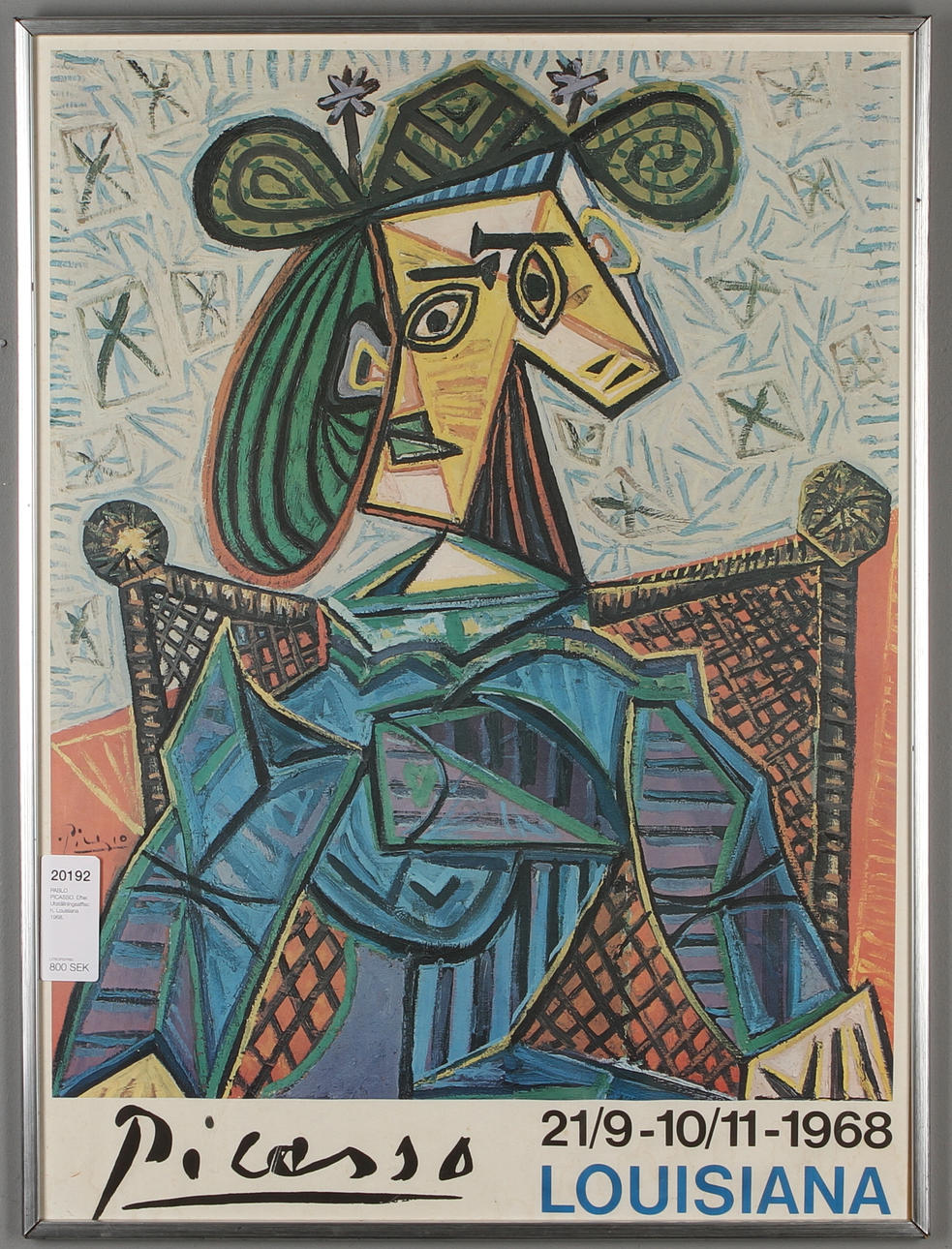 PABLO PICASSO. EFTER. Utställningsaffisch, Louisiana 1968.