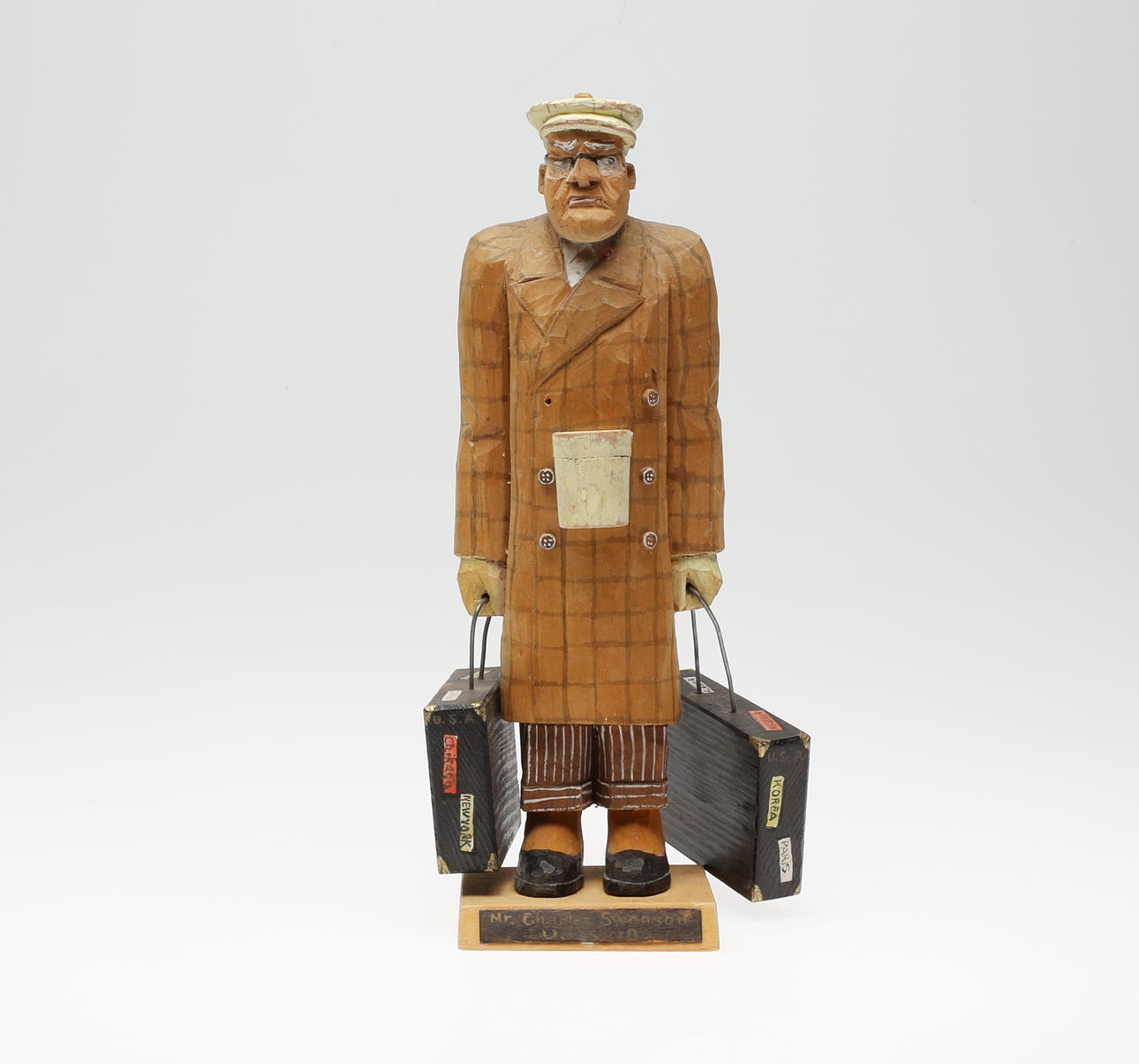 AXEL ERICSON. Träfigurin, "Resenären" Sign.