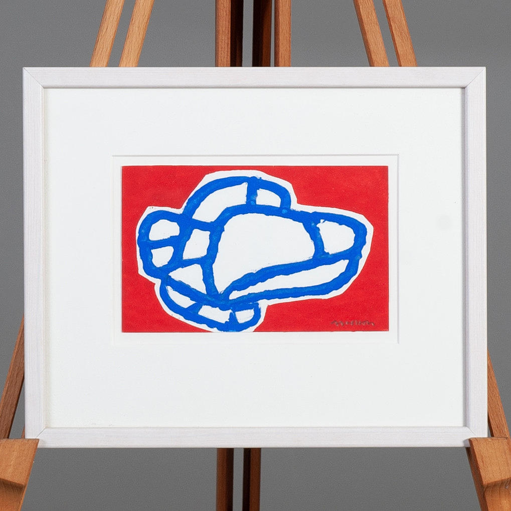PETER ARNESSON. Gouache, composition, signed.
