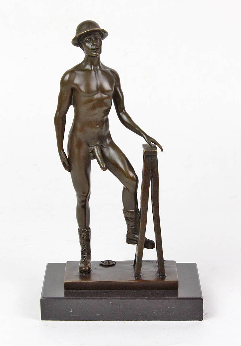 HOMBRE DESNUDO, FIGURA DE BRONCE.