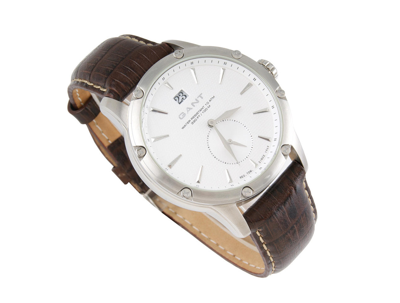 HERRENUHR. Gant mit Lederband, Quartzwerk.