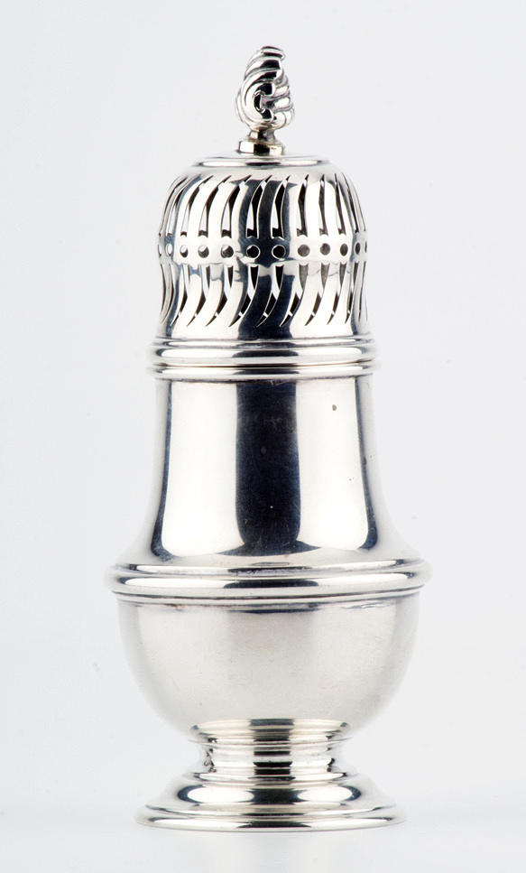 KANEL OCH SOCKERSKAKARE. Silver 835 Tyskland, tidigt 1900-tal. Vikt 144 gram.