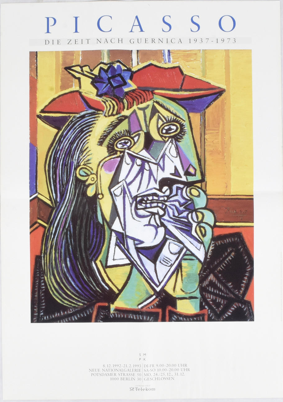 PABLO PICASSO. Exhibition poster, offset print, Die Zeit Nach