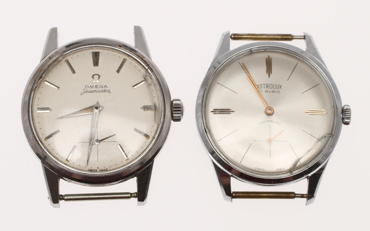 HERRAMBANDUR, 2 st, varav en Omega Seamaster, 50/60-tal.