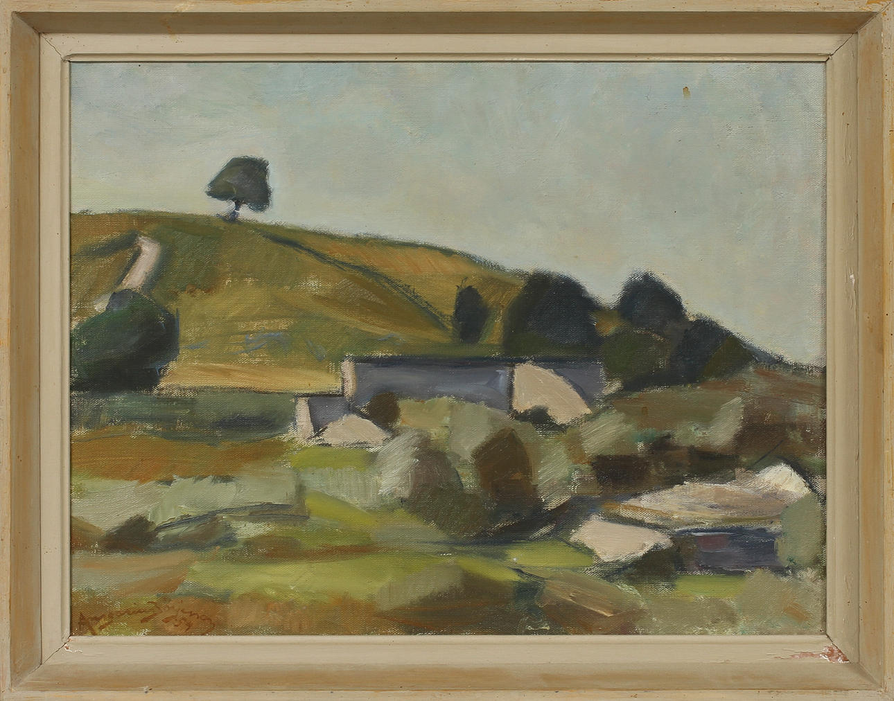 ANSGARIUS BÖRJESSON. "Killehusen" Oil on canvas, signed and dated -54.