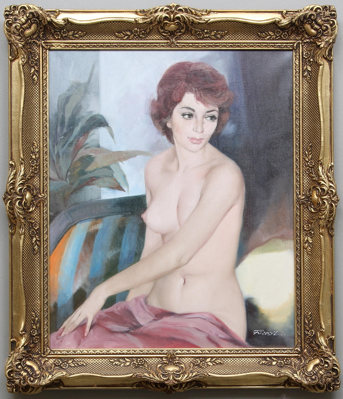 OIDENTIFIERAD KONSTNÄR. Olja på duk, signerad.