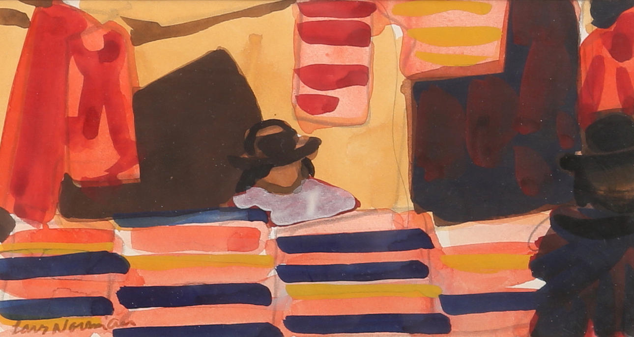 LARS NORRMAN. Gouache, signerad.