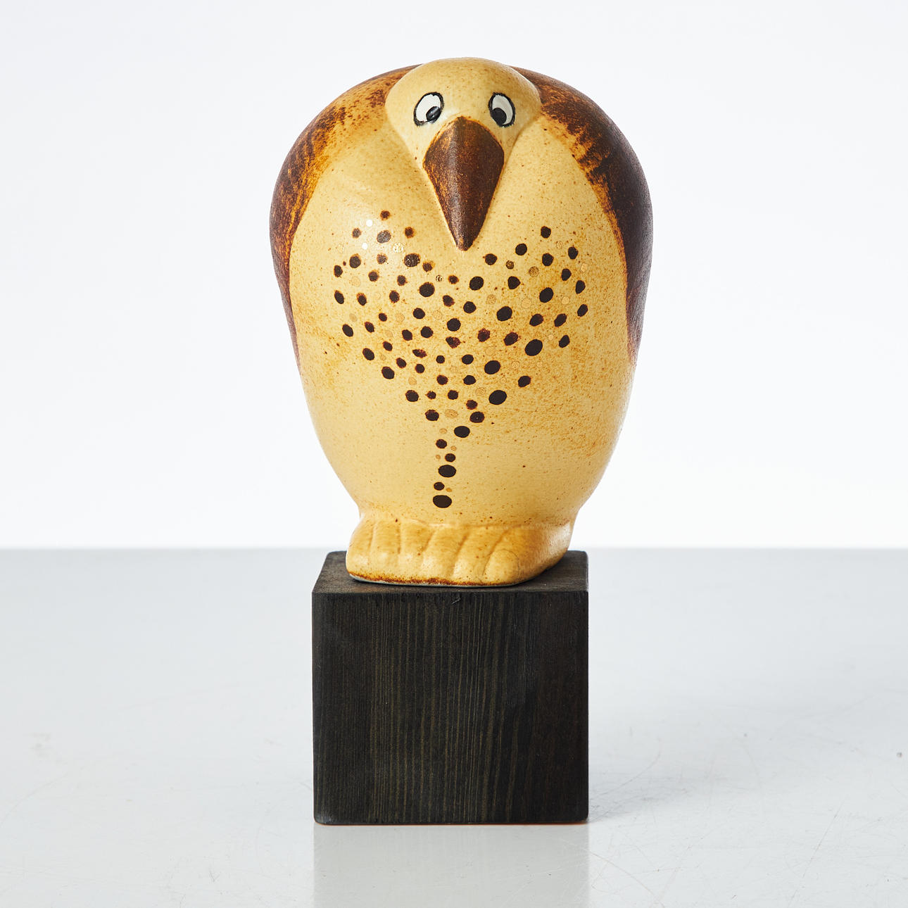 LISA LARSON. "Ossian", figurine, from the Fenix series, stoneware, on a wooden plinth, signed Lisa L Sweden.