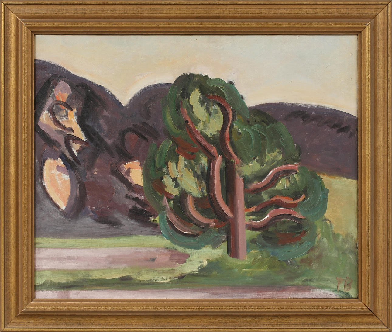TOR BJURSTRÖM (1888-1966). Landskap med träd, olja på duk, signerad TB.