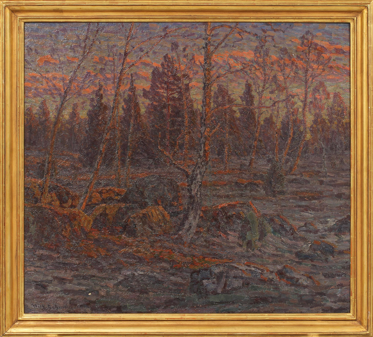 WILHELM BEHM. Skogslandskap, olja på duk, signerad.