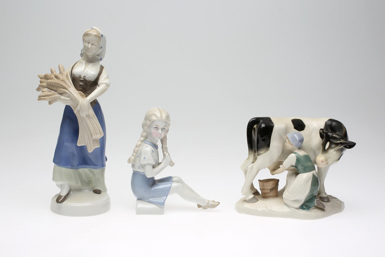 FIGURINER, Porslin, 3 stycken.