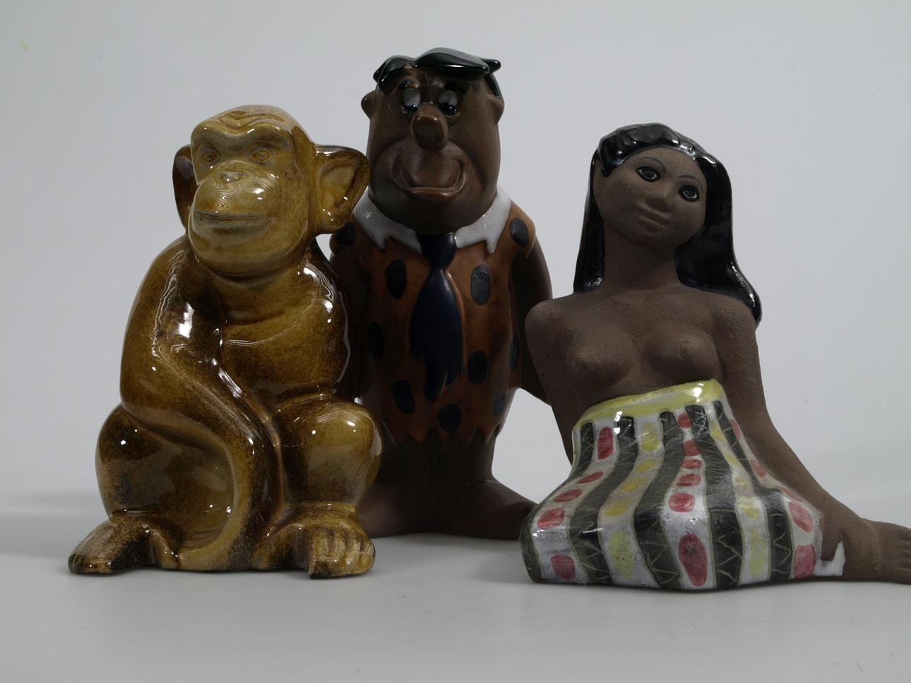 FIGURINER, keramik, 3 stycken, Uppsala-Ekeby.