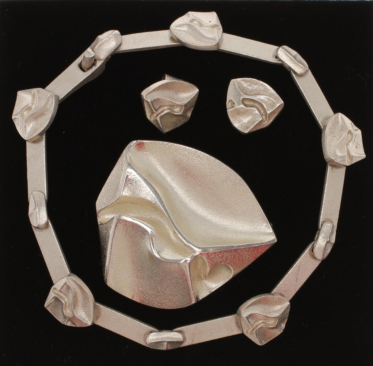 SMYCKESET, 3 delar, silver, Lapponia, troligen Björn Weckström, Finland.