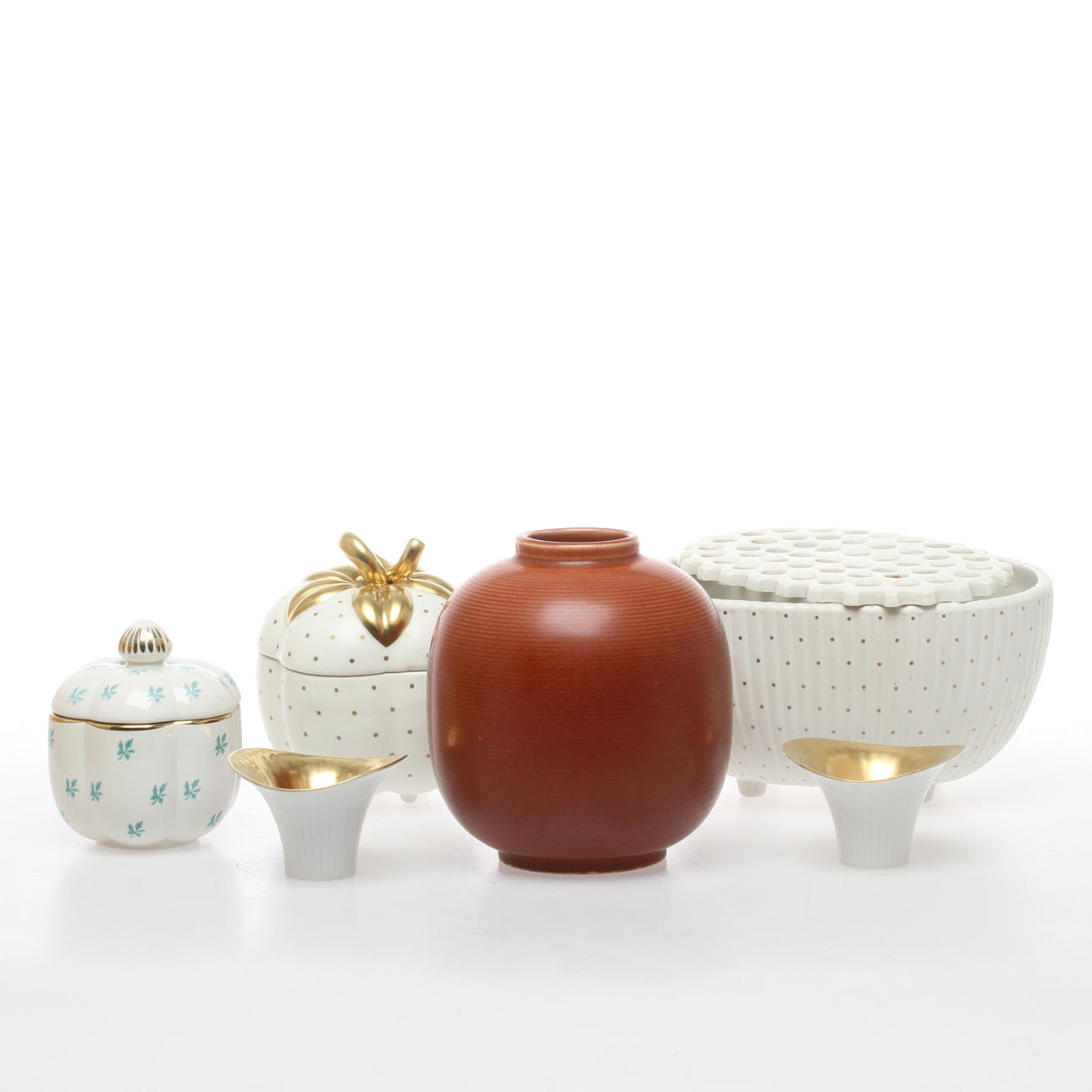 PARTI KERAMIK, 6 delar, Gefle, Karlskrona, bland annat Arthur Percy, 1900-tal.