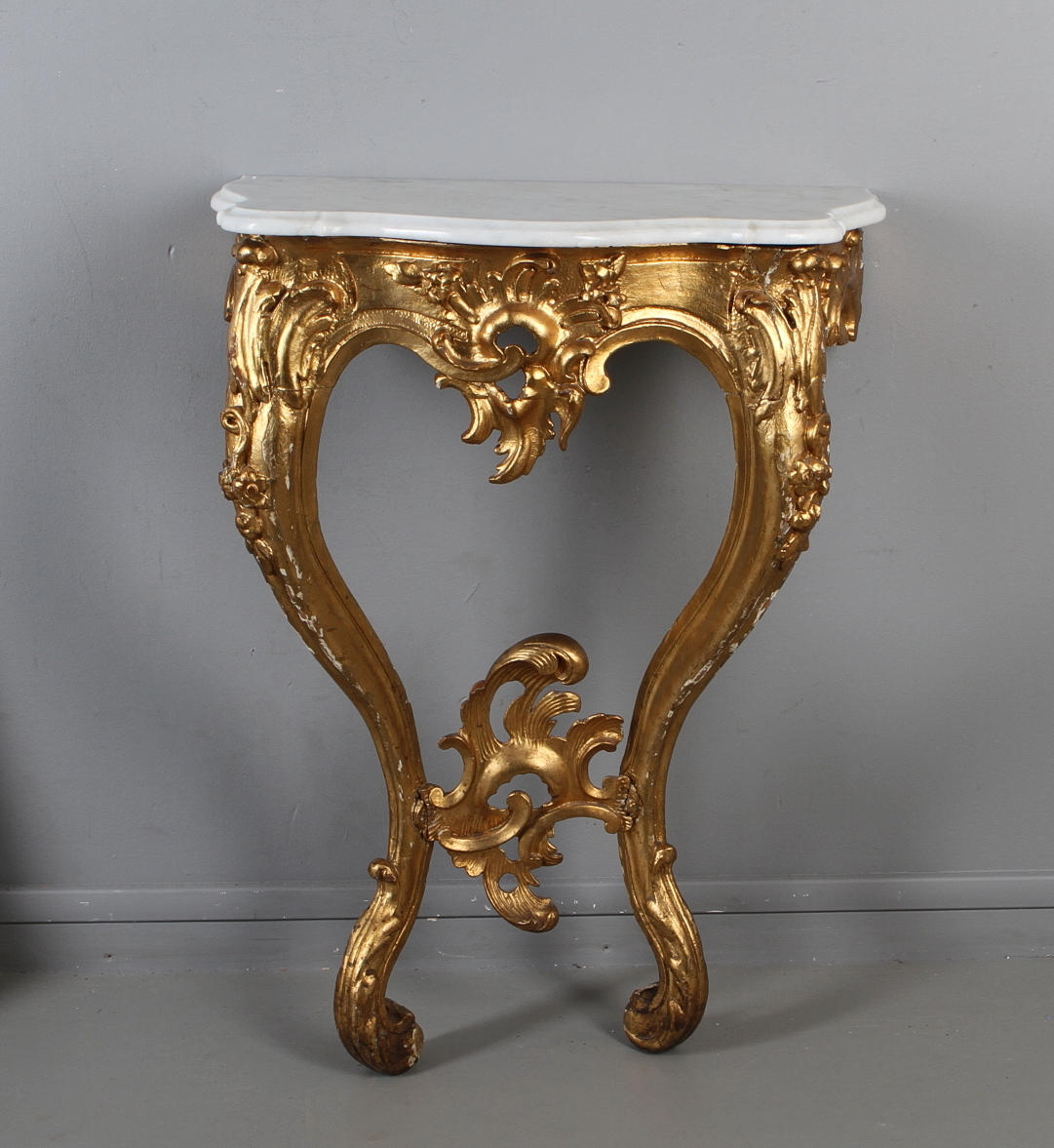 KONSOLBORD, med stenskiva, rokoko, 1700-tal.