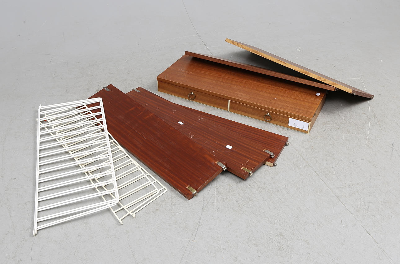 HYLLSYSTEM, 10 delar, stringmodell, 1950/60-tal.