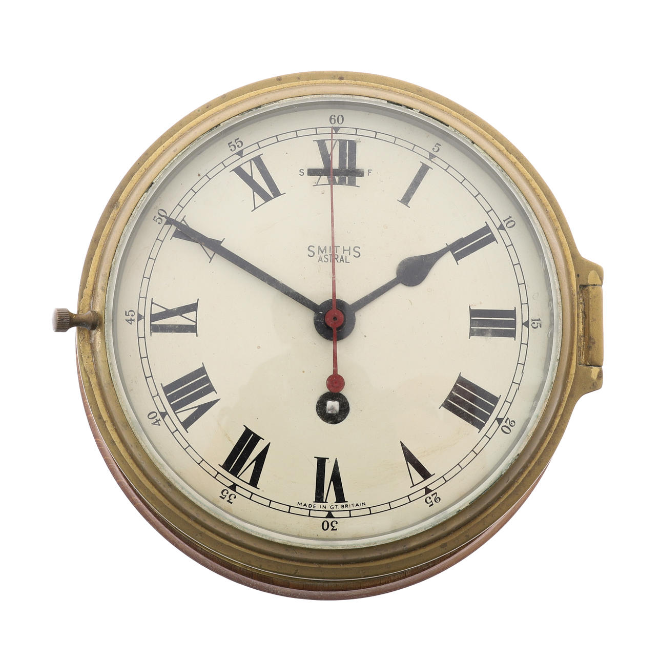 SMITHS. ASTRAL MESSINKIKOOPISELLINEN LAIPIPÄÄIVÄ SEINÄKELLO.