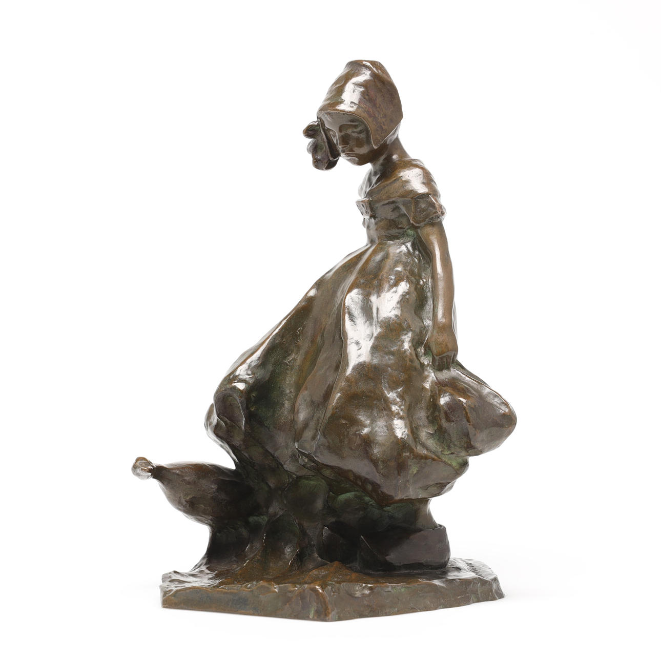 RUTH MILLES (1873-1941). Mädchen mit Krawatte und Gans.