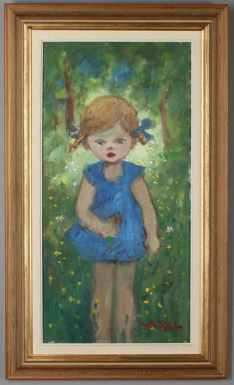 WILHELM SJÖHOLM. 2 st, Flickporträtt, olja på duk. signerade.