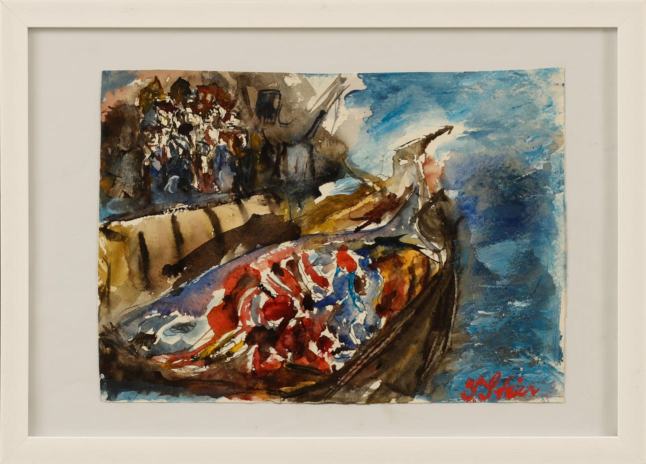 YNGVE STEEN. Composition, watercolor, signed.