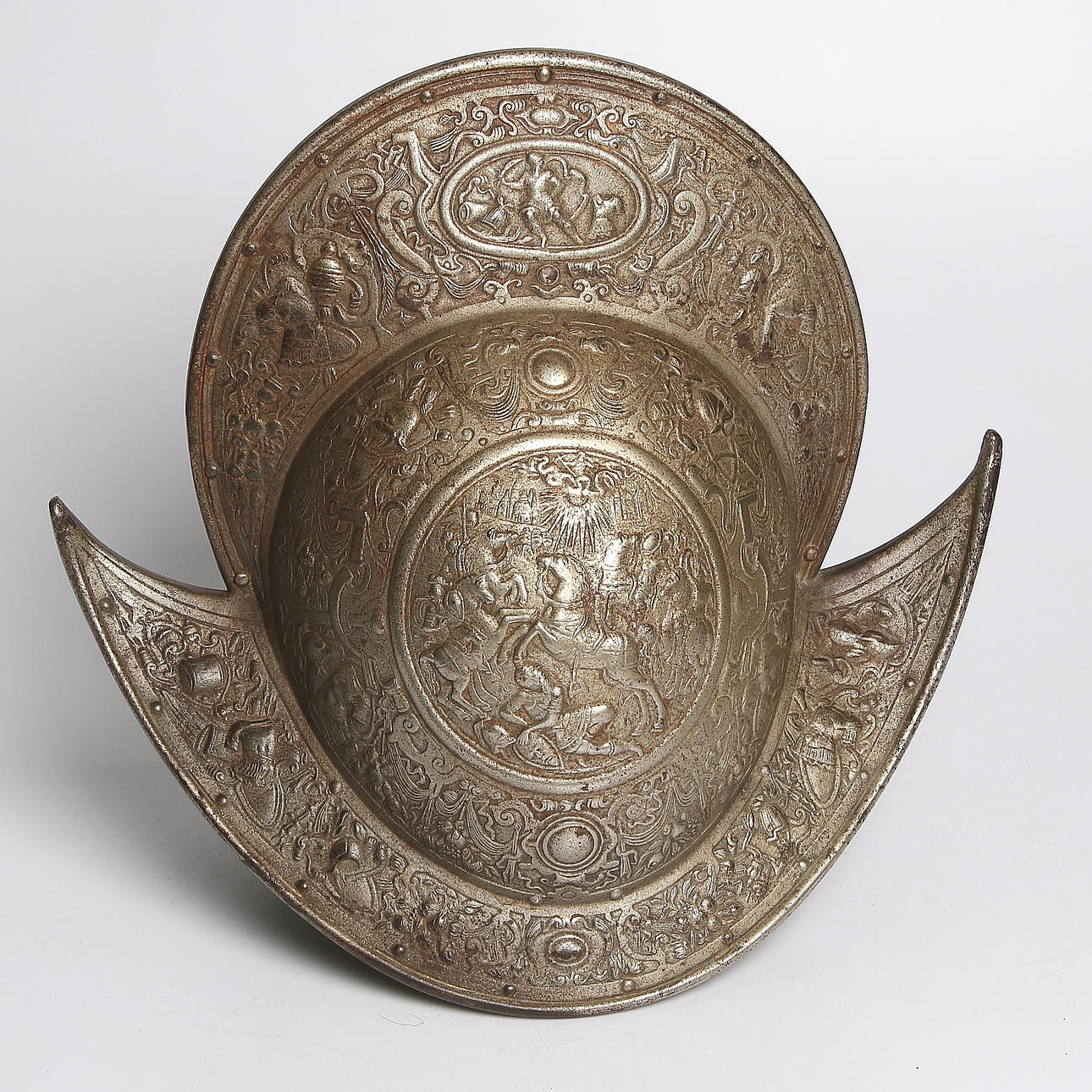 HJÄLM, gjuten metall, "Morion"-modell. Spanien.