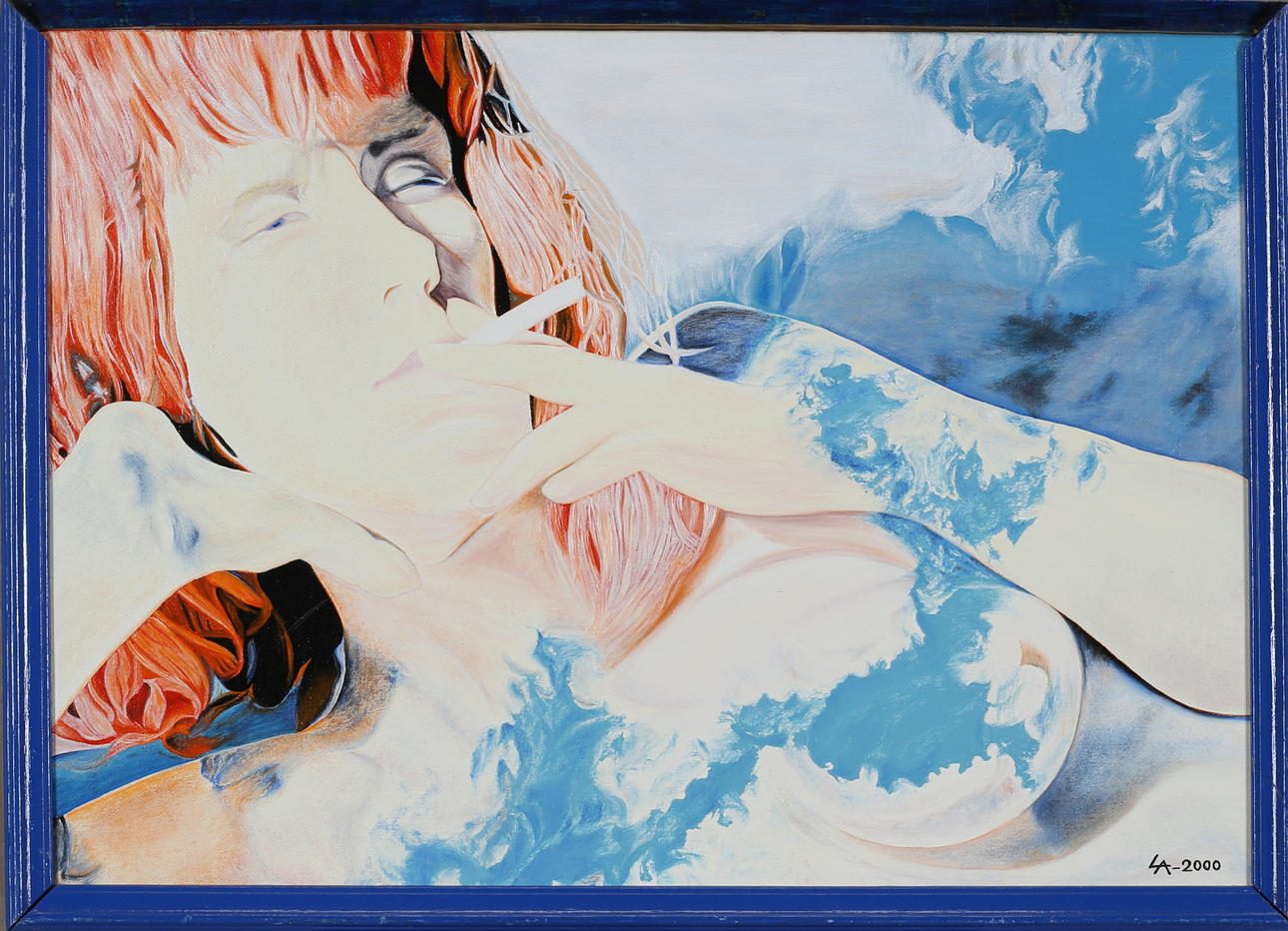 OIDENTIFIERAD KONSTNÄR. Oil on canvas, "Female study", signed, 2000.