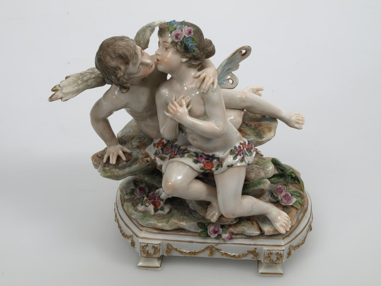 FIGURIN, porslin, Kyssande puttis, Napoli.